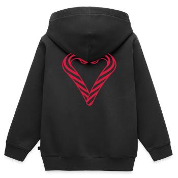 liebe herz verliebt form zuckerstange lecker suess - Kinder Premium Organic Zip Hoodie - Schwarz - Hinten - AI Model Kid Male (0cm)