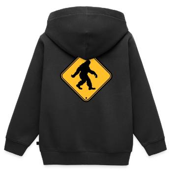 Bouclier note danger mise en garde zone de mise en garde warnun - Sweat Premium à capuche zippé enfant bio - noir - Dos - AI Model Kid Male (0cm)