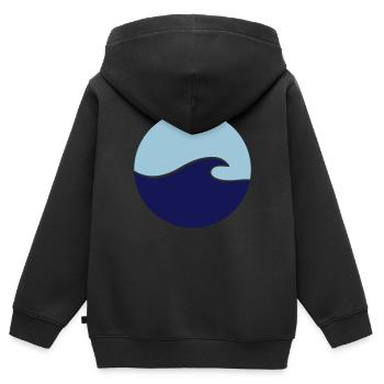 Vague - Sweat Premium à capuche zippé enfant bio - noir - Dos - AI Model Kid Male (0cm)