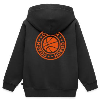 Basketball Coach - Kinder Premium Organic Zip Hoodie - Schwarz - Hinten - AI Model Kid Male (0cm)