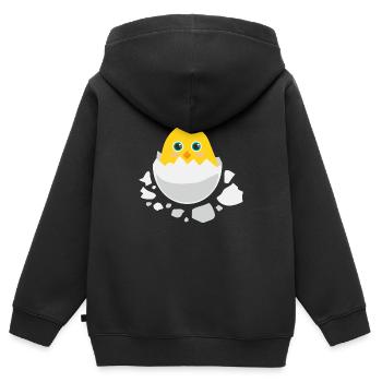 Baby- küken schlüpfen - Geschenkidee - Kinder Premium Organic Zip Hoodie - Schwarz - Hinten - AI Model Kid Male (0cm)