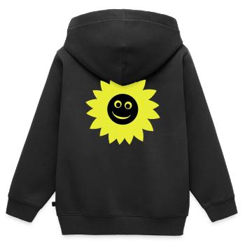 sonnenblume - Kinder Premium Organic Zip Hoodie - Schwarz - Hinten - AI Model Kid Male (0cm)