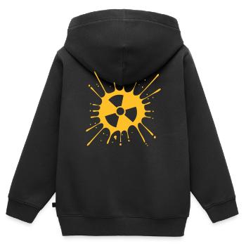 caution atomic symbol radioactive warning note - Kids Premium Organic Zip-up Hoodie - black - Back - AI Model Kid Male (0cm)