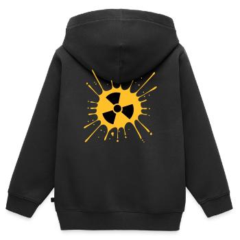 atomic symbol radioactive warning caution note - Kids Premium Organic Zip-up Hoodie - black - Back - AI Model Kid Male (0cm)
