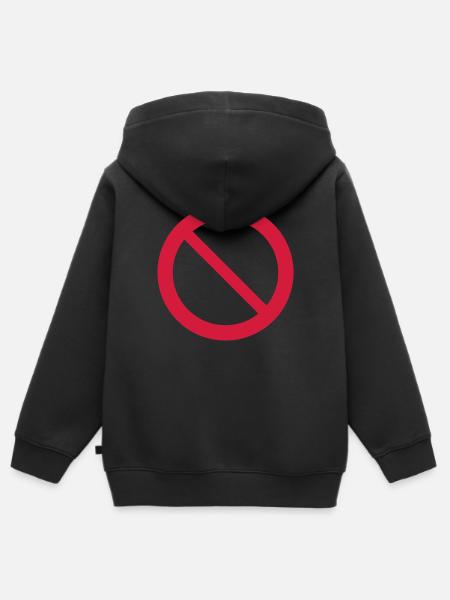 Verbotszeichen - Kinder Premium Organic Zip Hoodie - Schwarz
