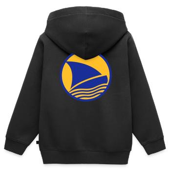 Sailingboat Logo - Sweat Premium à capuche zippé enfant bio - noir - Dos - AI Model Kid Male (0cm)