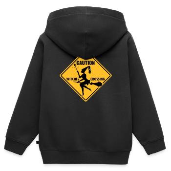 Hexe - witch - halloween - Walpurgisnacht - 2C - Kinder Premium Organic Zip Hoodie - Schwarz - Hinten - AI Model Kid Male (0cm)