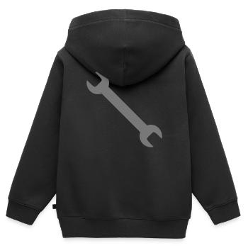 Wrench Design - Kids Premium Organic Zip-up Hoodie - black - Back - AI Model Kid Male (0cm)