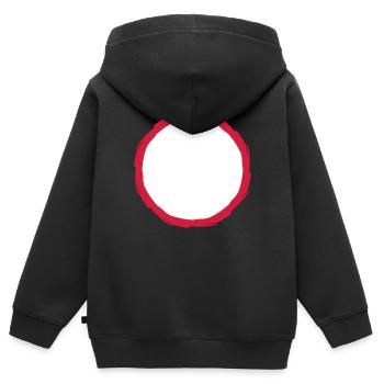 roter ring kreis rund rahmen umrandung kontur pfad - Kinder Premium Organic Zip Hoodie - Schwarz - Hinten - AI Model Kid Male (0cm)