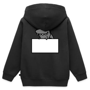 hai bouclier drôle cadre mur montrer comic cartoo - Sweat Premium à capuche zippé enfant bio - noir - Dos - AI Model Kid Male (0cm)
