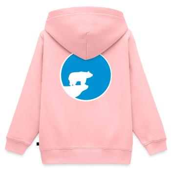 eisbaer braunbaer sonne mond nacht rund kreis klip - Kinder Premium Organic Zip Hoodie - Rosa - Hinten - AI Model Kid Female (0cm)
