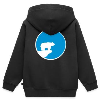 eisbaer braunbaer sonne mond nacht rund kreis klip - Kinder Premium Organic Zip Hoodie - Schwarz - Hinten - AI Model Kid Male (0cm)