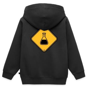 vorsicht wissenschaft schild hinweis achtung flues - Kinder Premium Organic Zip Hoodie - Schwarz - Hinten - AI Model Kid Male (0cm)