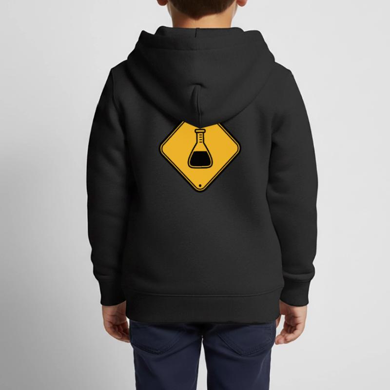 caution science shield note caution flues Kids Premium Organic Zip-up Hoodie