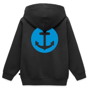 Ancre - Sweat Premium à capuche zippé enfant bio - noir - Dos - AI Model Kid Male (0cm)