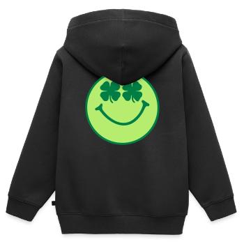 Smiley - Sweat Premium à capuche zippé enfant bio - noir - Dos - AI Model Kid Male (0cm)