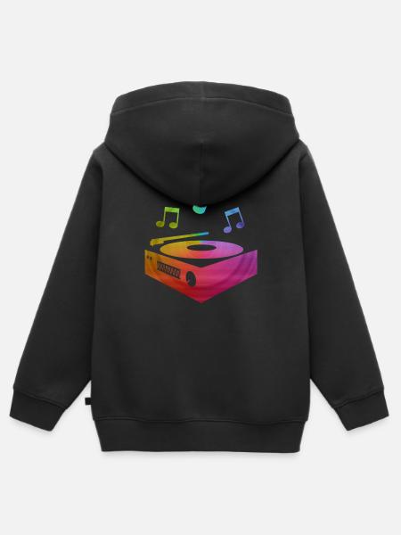 Plattenspieler - Kinder Premium Organic Zip Hoodie - Schwarz