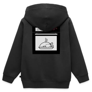 Braten in der Röhre (Schwangerschaft) - Kinder Premium Organic Zip Hoodie - Schwarz - Hinten - AI Model Kid Male (0cm)