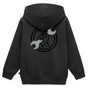 Mechaniker - Kinder Premium Organic Zip Hoodie - Schwarz - Hinten - AI Model Kid Male (0cm)
