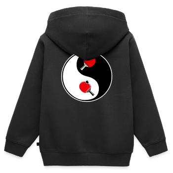 ping pong, yin yang team - Kinder Premium Organic Zip Hoodie - Schwarz - Hinten - AI Model Kid Male (0cm)
