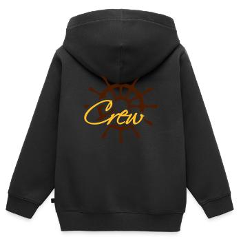 Crew Steuerrad Rang Logo - Kinder Premium Organic Zip Hoodie - Schwarz - Hinten - AI Model Kid Male (0cm)