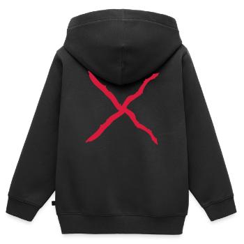 X Shape Letter Cool Scratch Wound Flesh Wound - Sweat Premium à capuche zippé enfant bio - noir - Dos - AI Model Kid Male (0cm)