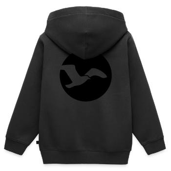 Möwe - Kinder Premium Organic Zip Hoodie - Schwarz - Hinten - AI Model Kid Male (0cm)