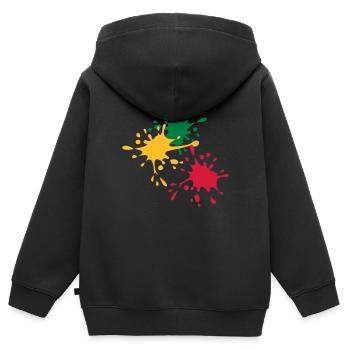 Farbe - Kinder Premium Organic Zip Hoodie - Schwarz - Hinten - AI Model Kid Male (0cm)
