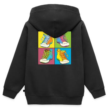 Andy Warhol Pop-Art Schuhe - Kinder Premium Organic Zip Hoodie - Schwarz - Hinten - AI Model Kid Male (0cm)