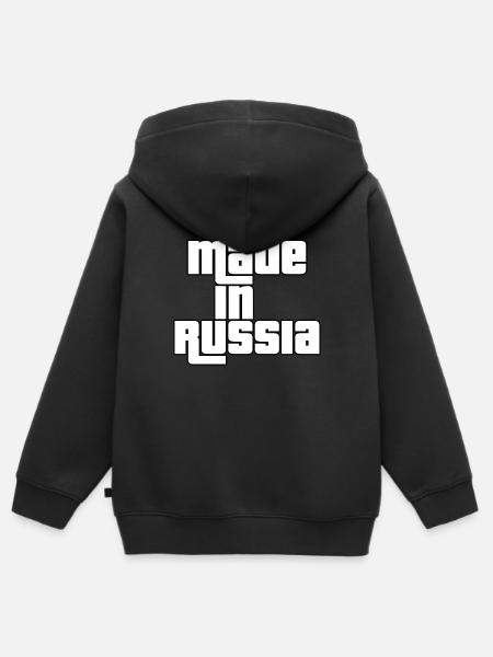 Made in Russia - Kinder Premium Organic Zip Hoodie - Schwarz