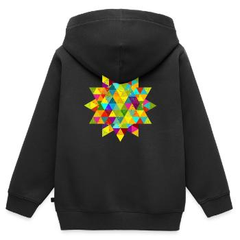 Dreieck Rosette Ornament Geek Hipster Big Bang - Kinder Premium Organic Zip Hoodie - Schwarz - Hinten - AI Model Kid Male (0cm)