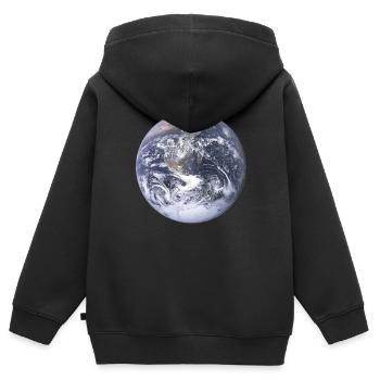 We are the World - Kinder Premium Organic Zip Hoodie - Schwarz - Hinten - AI Model Kid Male (0cm)