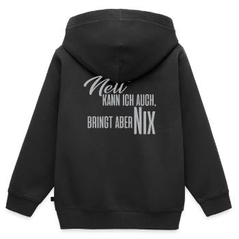 Nett Kann Ich auch - Kinder Premium Organic Zip Hoodie - Schwarz - Hinten - AI Model Kid Male (0cm)