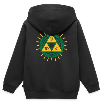 Triangle Emblème - Sweat Premium à capuche zippé enfant bio - noir - Dos - AI Model Kid Male (0cm)