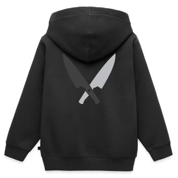 Gekreuzte Kochmesser - Kinder Premium Organic Zip Hoodie - Schwarz - Hinten - AI Model Kid Male (0cm)
