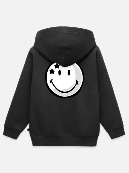 Smiley Table Tennis Ball - Kinder Premium Organic Zip Hoodie - Schwarz
