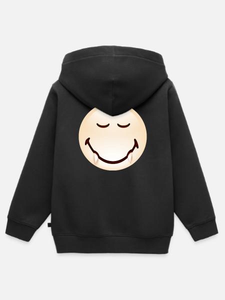 Smiley Halloween Dracula - Kinder Premium Organic Zip Hoodie - Schwarz