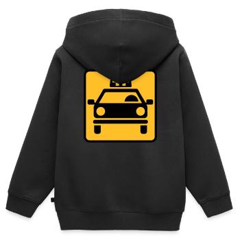 Taxi - Kinder Premium Organic Zip Hoodie - Schwarz - Hinten - AI Model Kid Male (0cm)