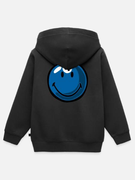 Smiley Pool Ball 4 - Kinder Premium Organic Zip Hoodie - Schwarz