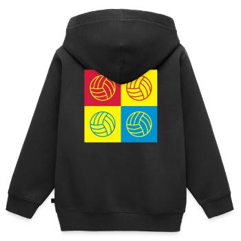 Volleyball - Volley Ball - Volley-Ball - Sport - Kinder Premium Organic Zip Hoodie - Schwarz - Hinten - AI Model Kid Male (0cm)