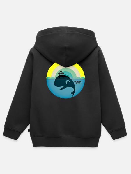 Wal - Kinder Premium Organic Zip Hoodie - Schwarz