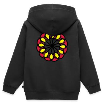 mandala - Sweat Premium à capuche zippé enfant bio - noir - Dos - AI Model Kid Male (0cm)