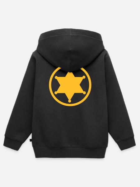 Sheriff - Kinder Premium Organic Zip Hoodie - Schwarz