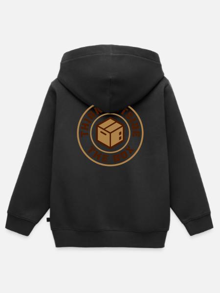 Think outside the Box - Kinder Premium Organic Zip Hoodie - Schwarz