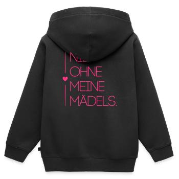 nie ohne maedels herz - Kinder Premium Organic Zip Hoodie - Schwarz - Hinten - AI Model Kid Male (0cm)