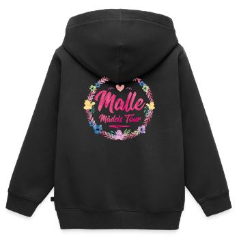 malle maedels tour - Kinder Premium Organic Zip Hoodie - Schwarz - Hinten - AI Model Kid Male (0cm)