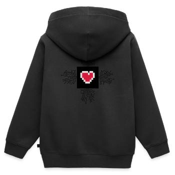 cpu_heart_02 - Kinder Premium Organic Zip Hoodie - Schwarz - Hinten - AI Model Kid Male (0cm)