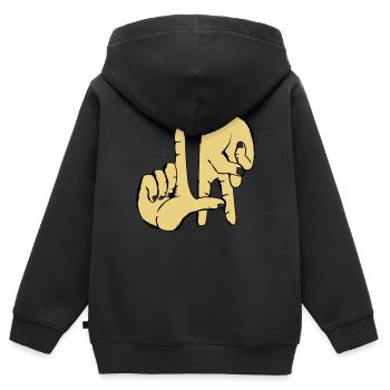 los_angeles_handzeichen_2 - Kinder Premium Organic Zip Hoodie - Schwarz - Hinten - AI Model Kid Male (0cm)