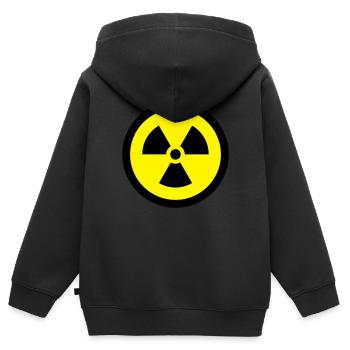 RADIOAKTIV - Kinder Premium Organic Zip Hoodie - Schwarz - Hinten - AI Model Kid Male (0cm)