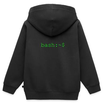 Linux bash shell console - Kinder Premium Organic Zip Hoodie - Schwarz - Hinten - AI Model Kid Male (0cm)